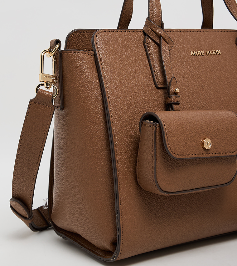 Textured Scarf Detail Tote Bag