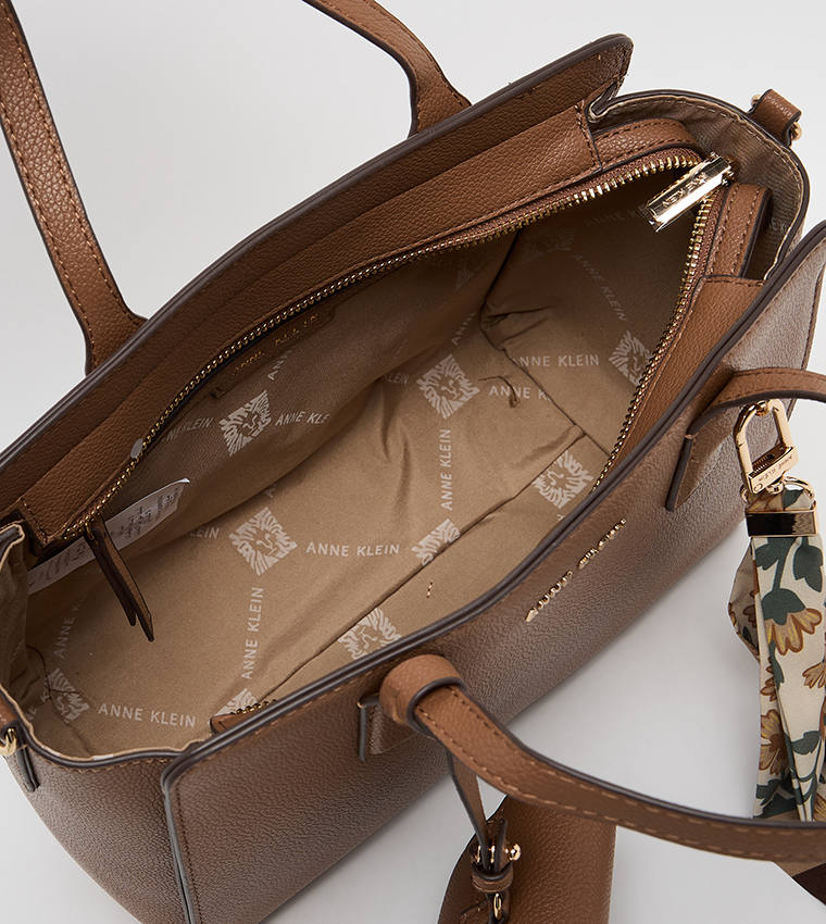 Textured Scarf Detail Tote Bag