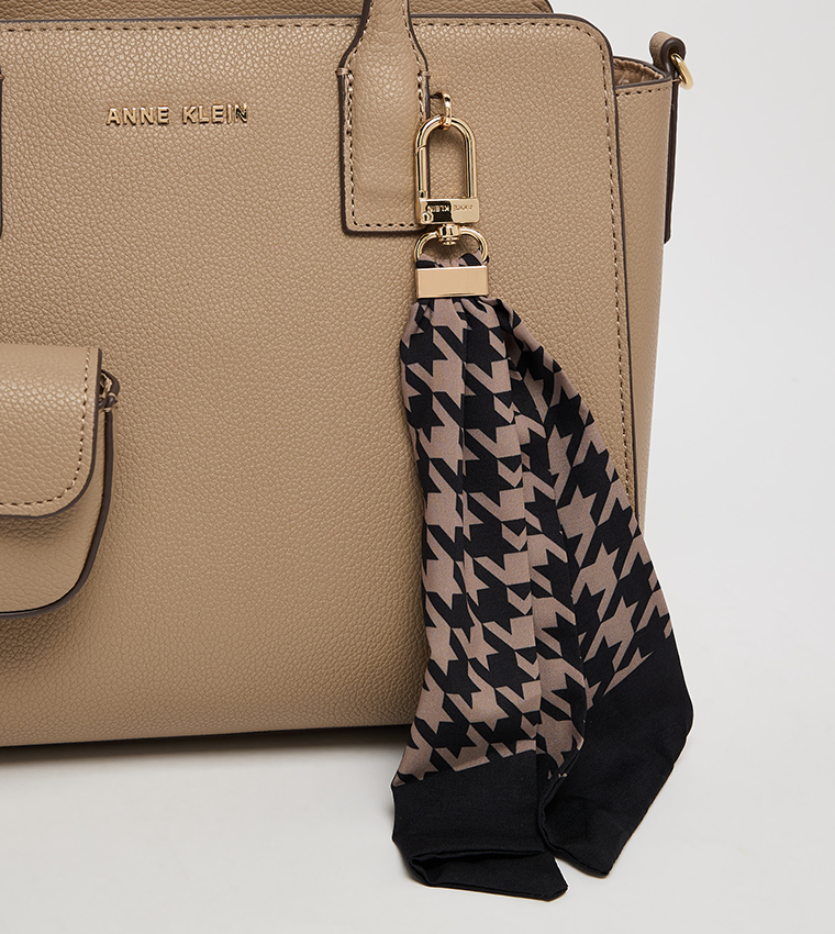 Textured Scarf Detail Tote Bag