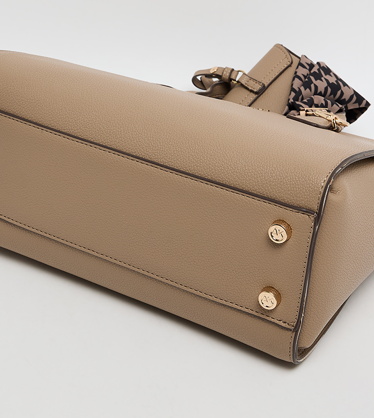 Textured Scarf Detail Tote Bag