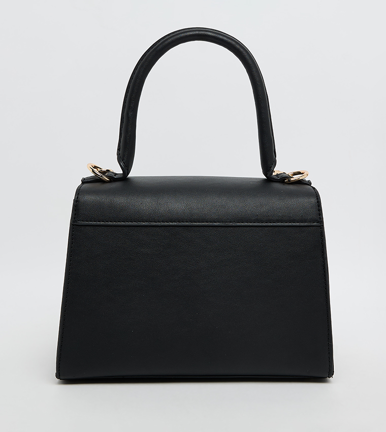 شنطة يد نسائية بوشاح وشعار معدني 