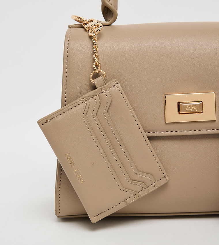 Logo Metal Scarf Detail Top Handle Bag