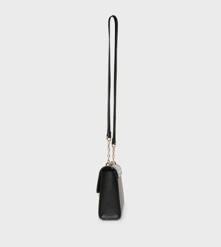 Croc Textured Convertible Crossbody Bag