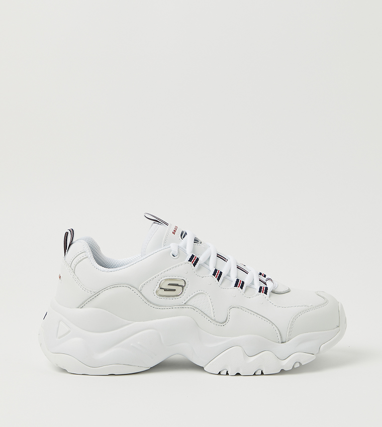 Buy Skechers Flat Heel Round Toe Low Top In White 6thStreet Kuwait