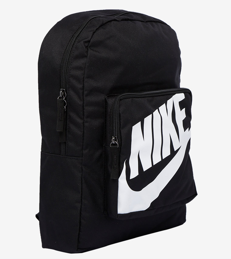 Logo Printed Multiple Zip Pockets Classic Backpack