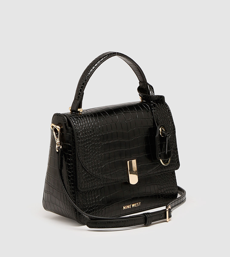 Buy Nine West Kinsley Mini Top Handle Satchel Black In Black ...