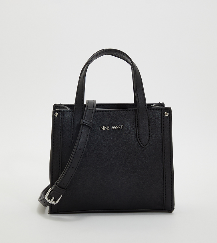 Buy Nine West Candance Mini Snap Button Closure Tote Bag In Black