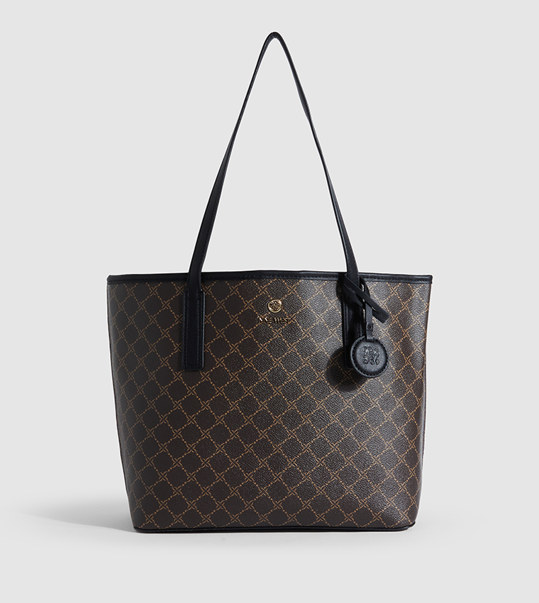 Buy Nine West DELAINE Patterned Tote Bag With Pouch In Brown ...