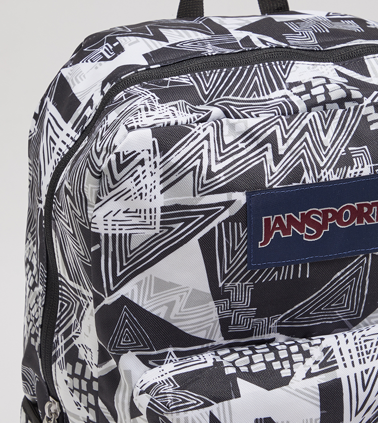 Buy Jansport Cross Town Black Street Lines School Backpack In Black