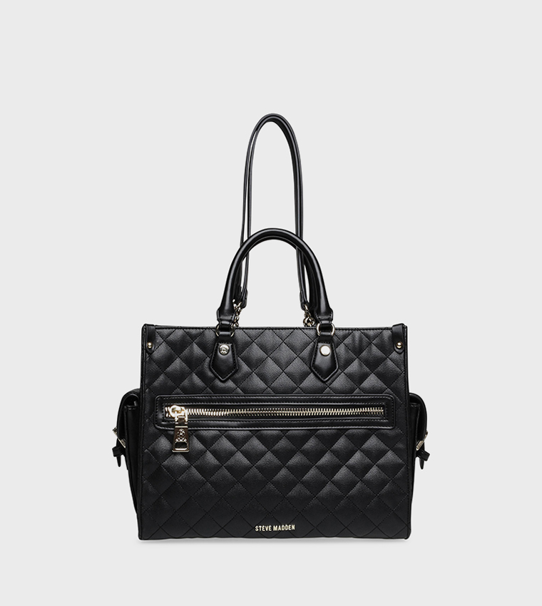 Steve madden black 2025 quilted tote bag