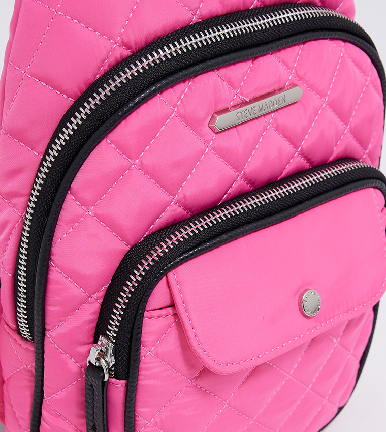 Buy Steve Madden BHOOK Quilted Zippered Backpack In BRIGHT PINK 6thStreet Kuwait