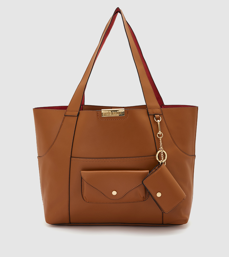 多用途☆ポーチ・ストラップ付き【STEVE MADDEN】トートバッグ Amazon.co.jp: Steve Madden Tile マルチポーチトート ハニー