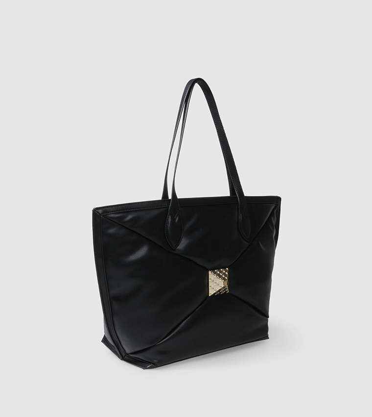 Steve madden black hot sale quilted tote bag