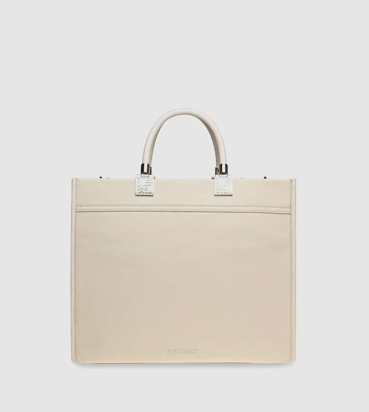 Buy Steve Madden BRICHES Logo Detail Tote Bag In Ivory 6thStreet UAE