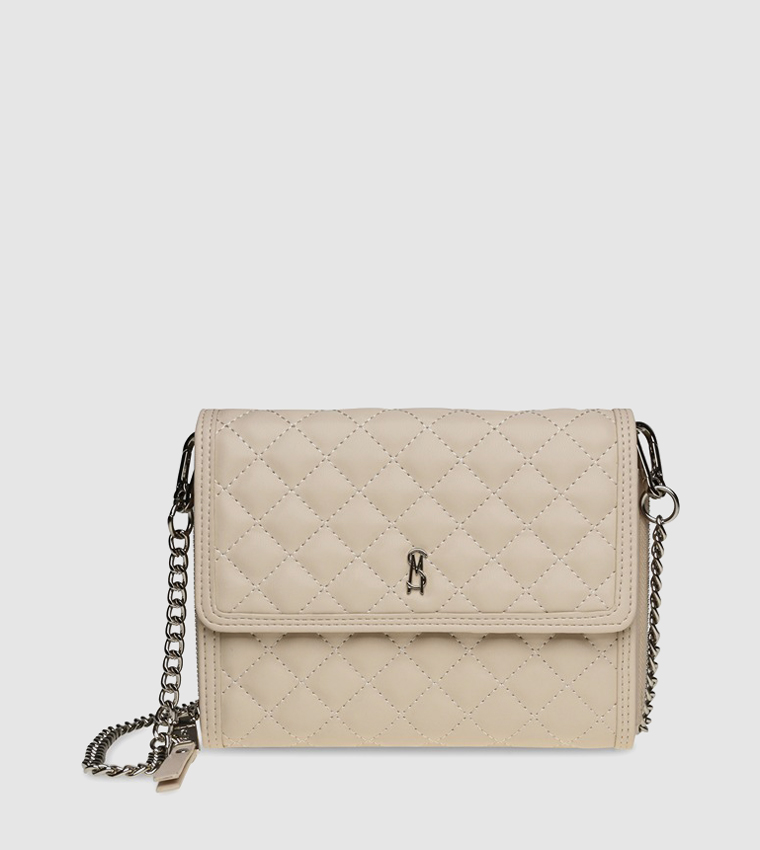 Beige quilted hotsell crossbody bag