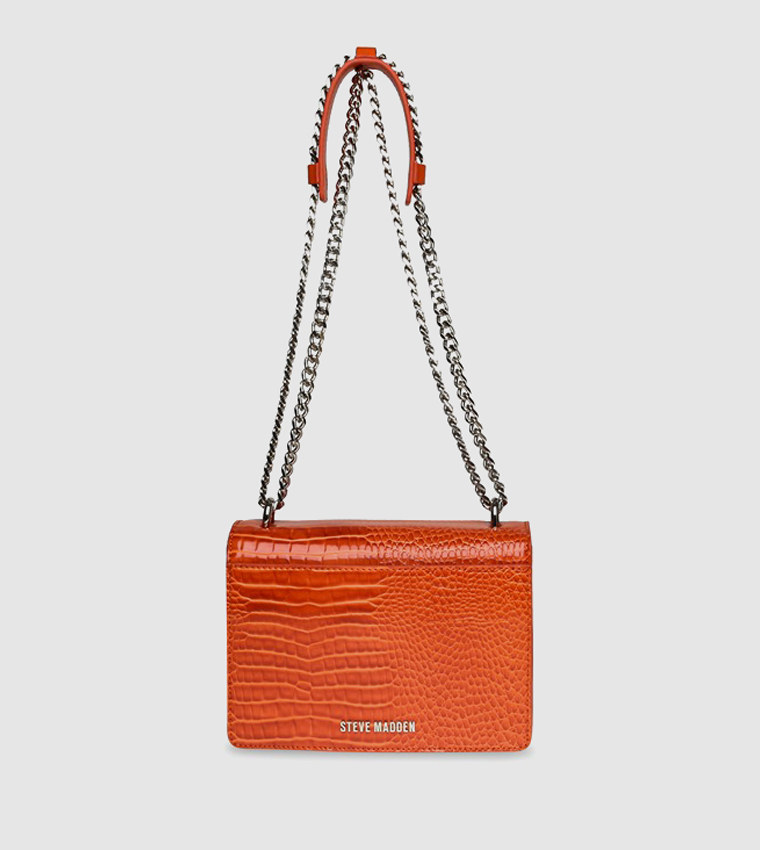 Steve madden newest orange leather tote crossbody