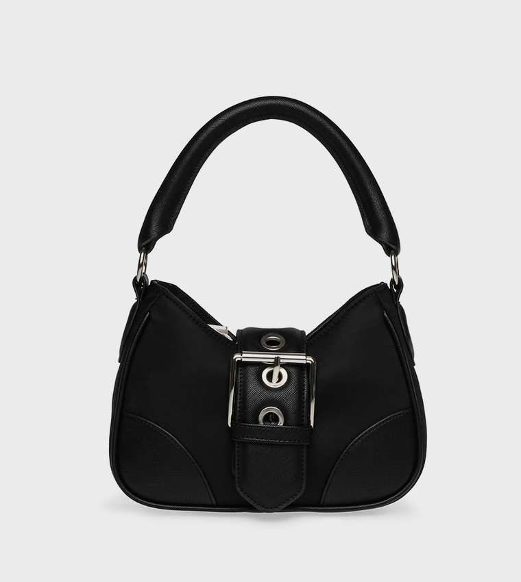 BCHARLO Textured Buckle Detail Shoulder Bag