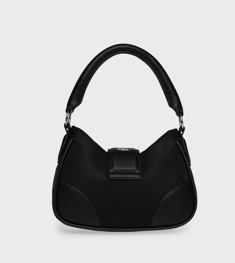 BCHARLO Textured Buckle Detail Shoulder Bag