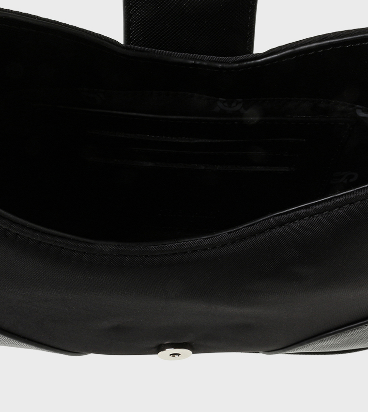 BCHARLO Textured Buckle Detail Shoulder Bag