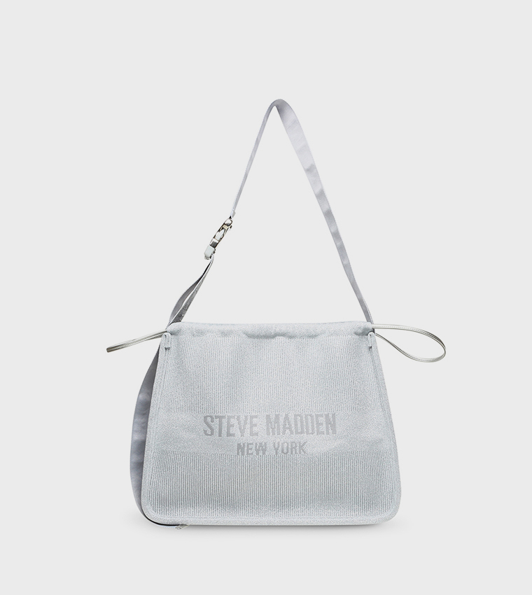 Buy Steve Madden BNELSON Logo Detail Shoulder Bag In Silver