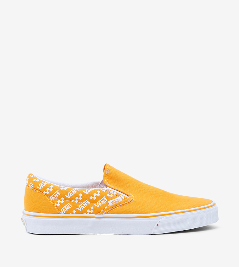 Orange and white 2024 slip on vans