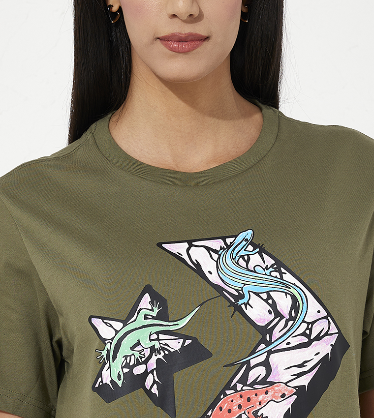 Exotic Lizards Printed Short Sleeves T-Shirt