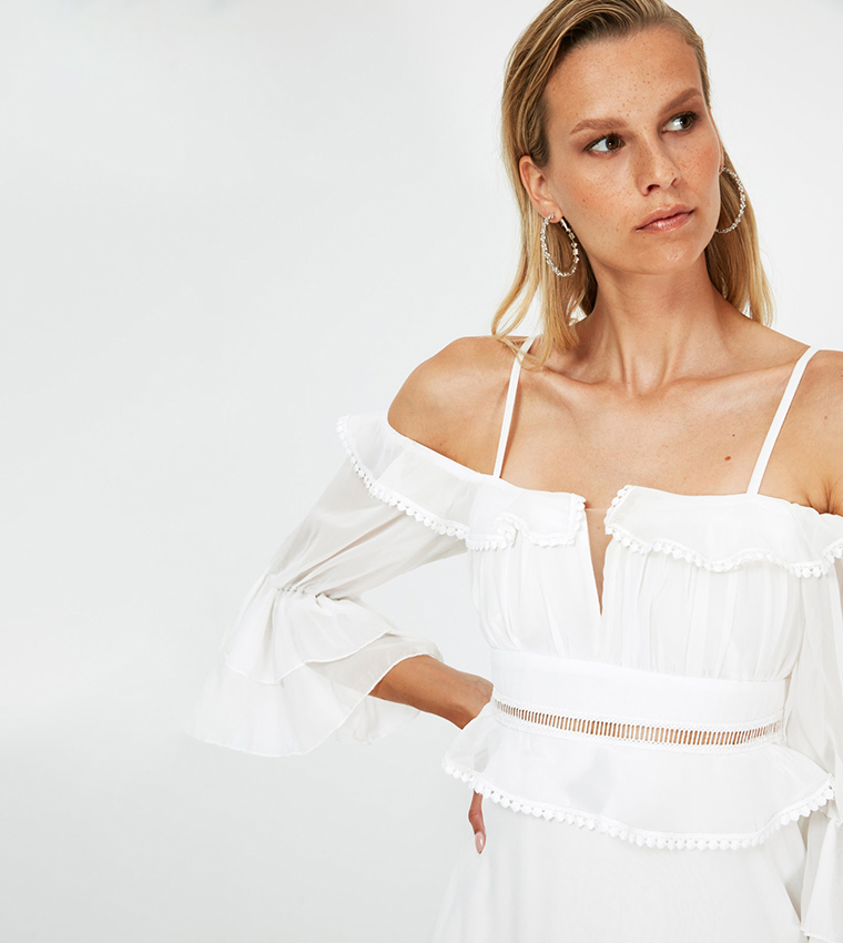 Ruffled Evening Maxi Dress