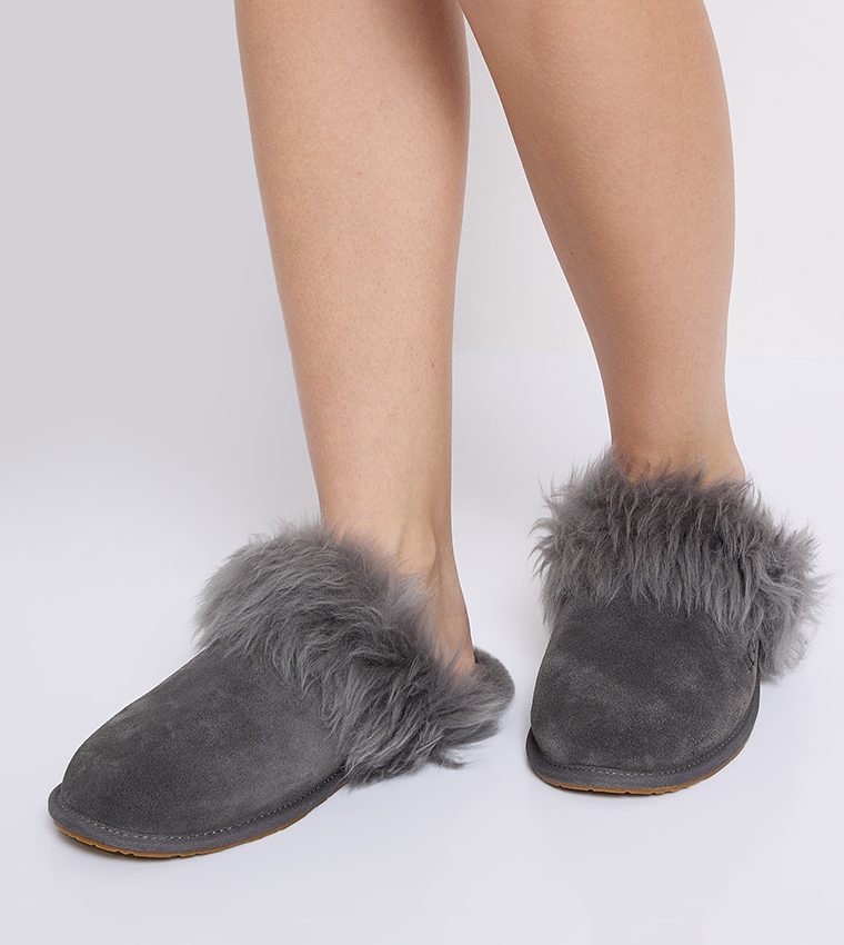SCUFF SIS Fur Detail Home Slippers