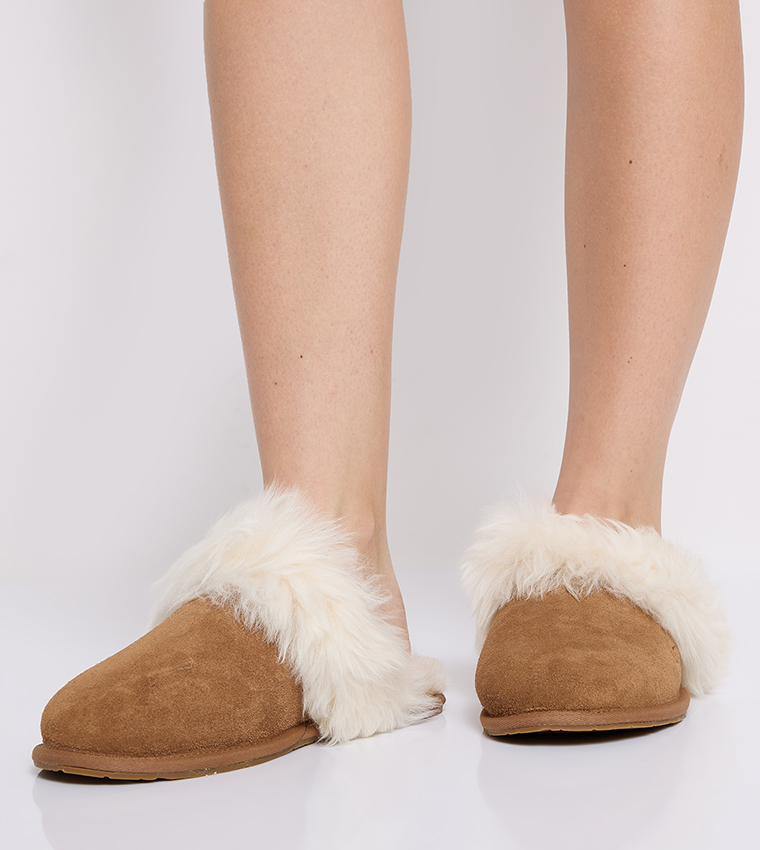 SCUFF SIS Fur Detail Home Slippers