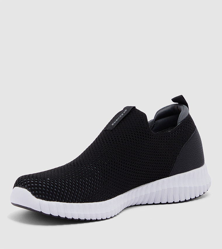 Plain black sales skechers