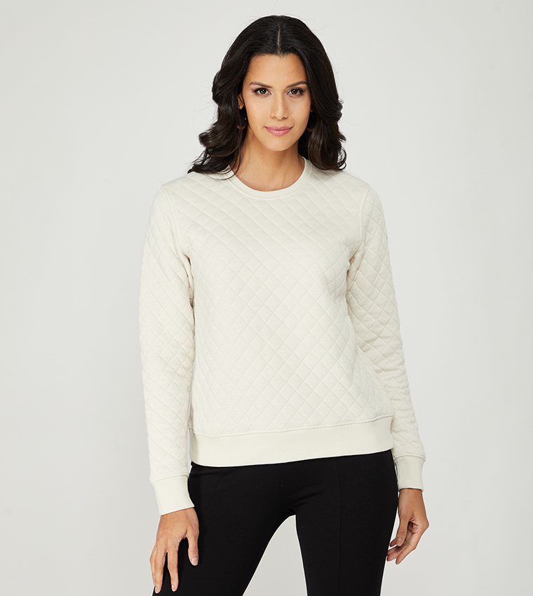 Buy COLUMBIA Quilted Long Sleeves Sweatshirt In OFF WHITE 6thStreet Qatar