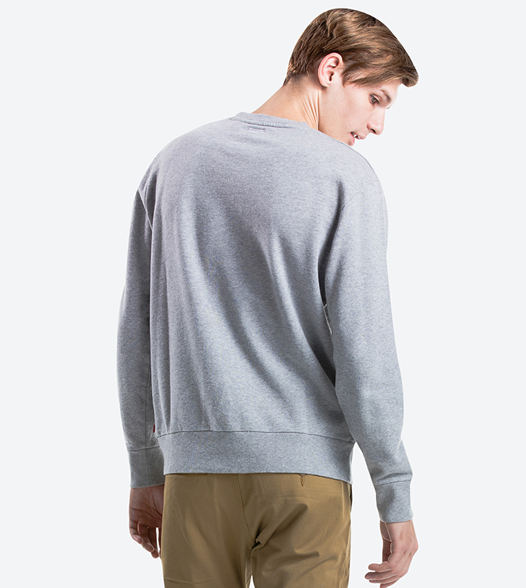 Printed Long Sleeve Sweatshirt - Grey 19492-0026