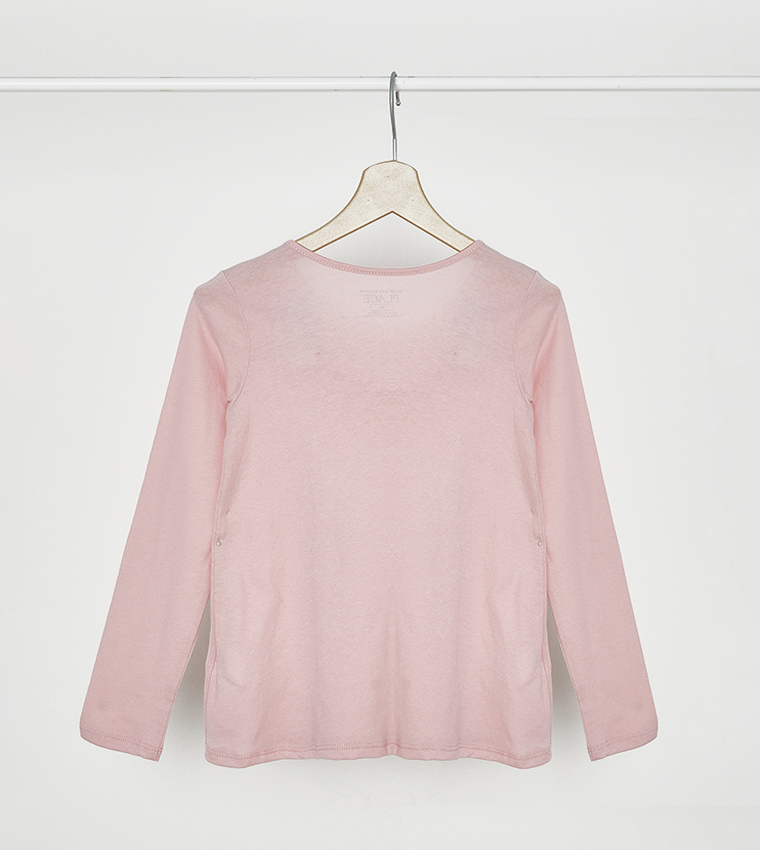I TG Long Sleeve Ruff Yoke Top