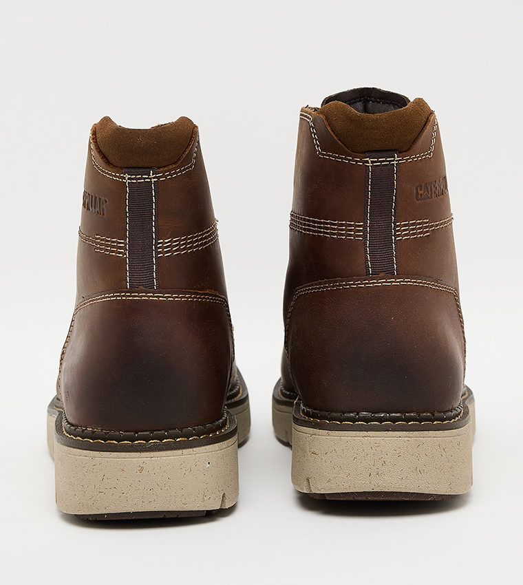 Round Toe Covert Lace-Up Boots