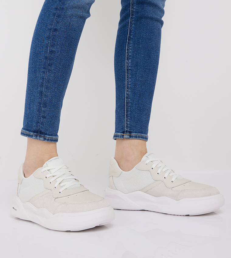 Knitted Lace-Up Sneakers