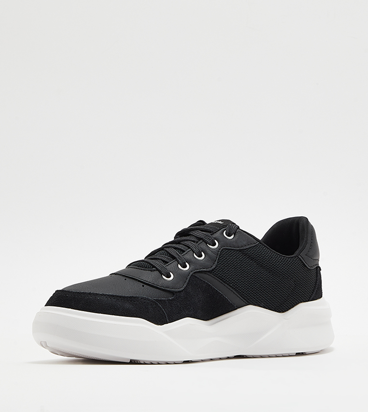 Knitted Lace-Up Sneakers