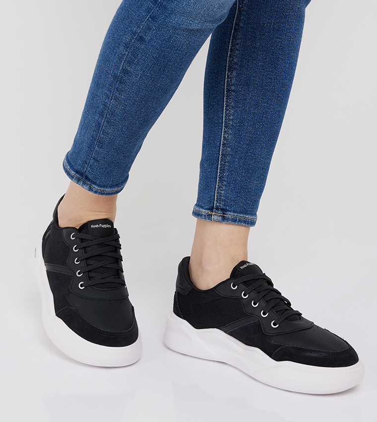 Knitted Lace-Up Sneakers