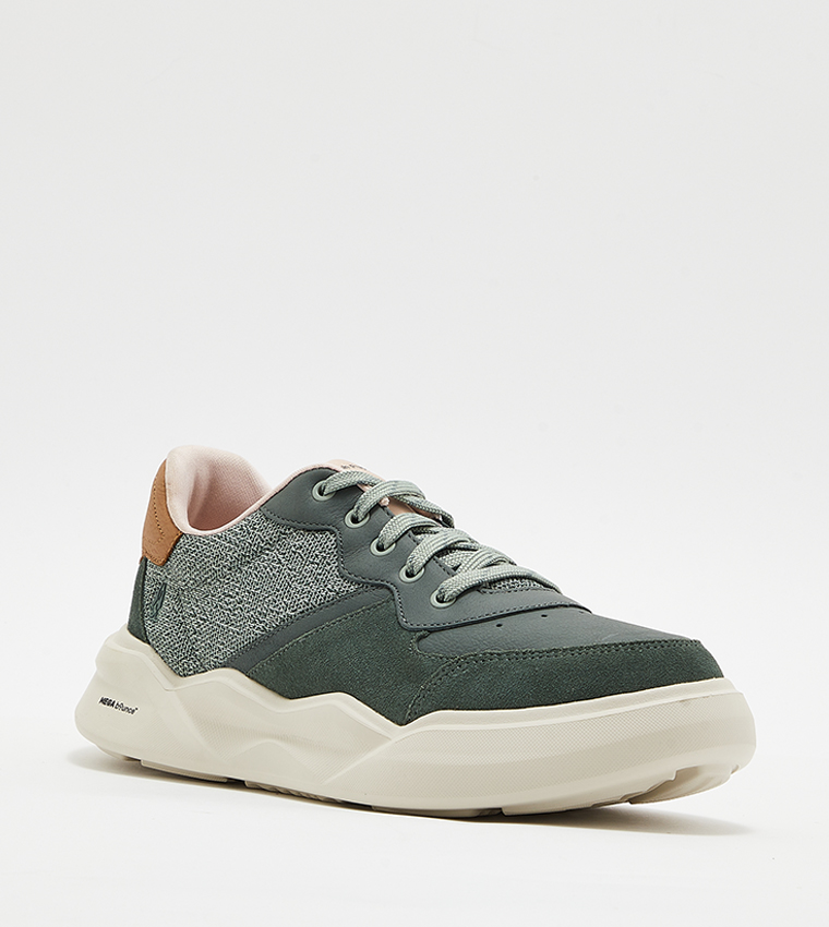 Knitted Lace-Up Sneakers