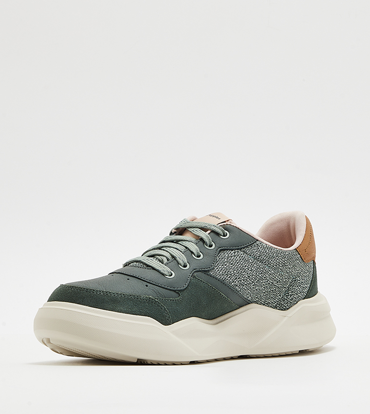 Knitted Lace-Up Sneakers