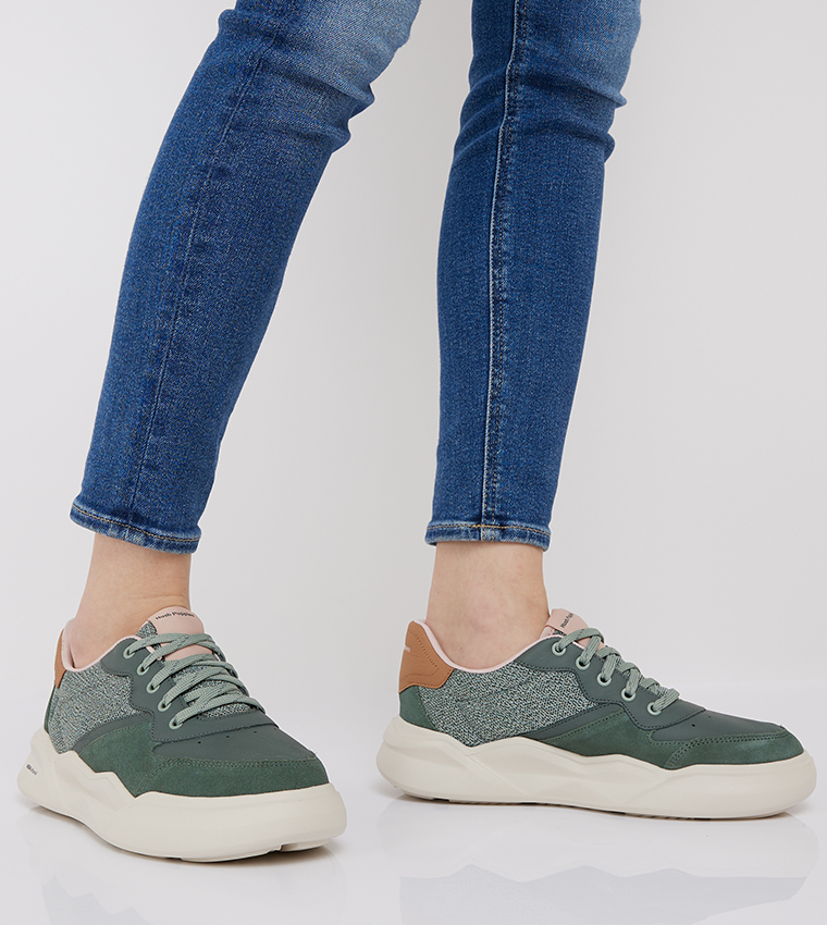 Knitted Lace-Up Sneakers