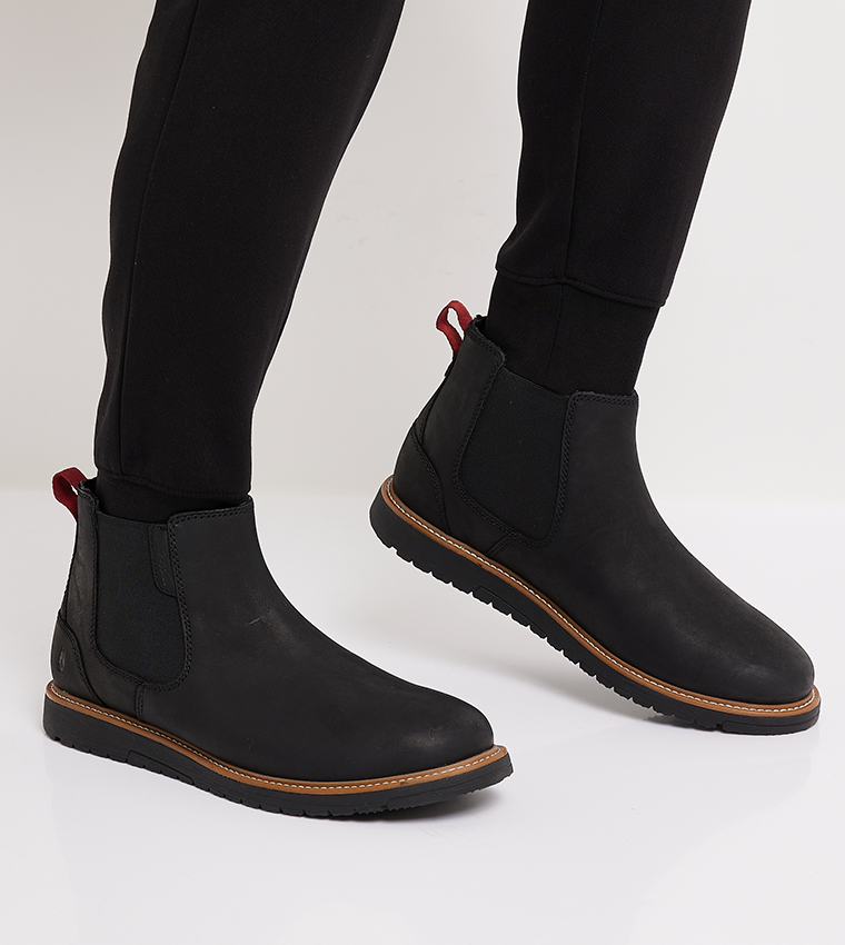 Buy Hush Puppies JENSON Leather Chelsea Boots In Black | 6thStreet UAE