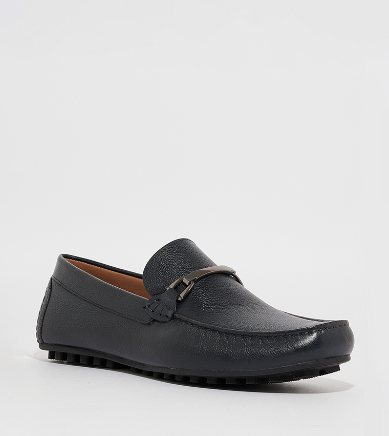 ALMITY Textured Square Toe Loafers