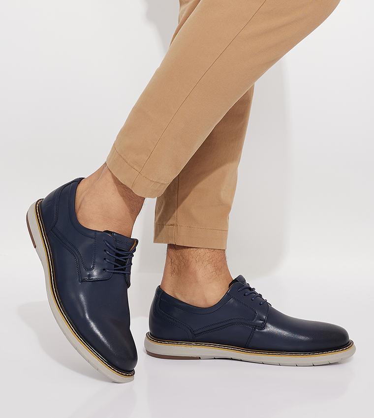 Navy blue hush puppies shoes on sale