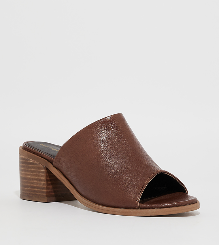 HELEN Textured Block Heel Sandals