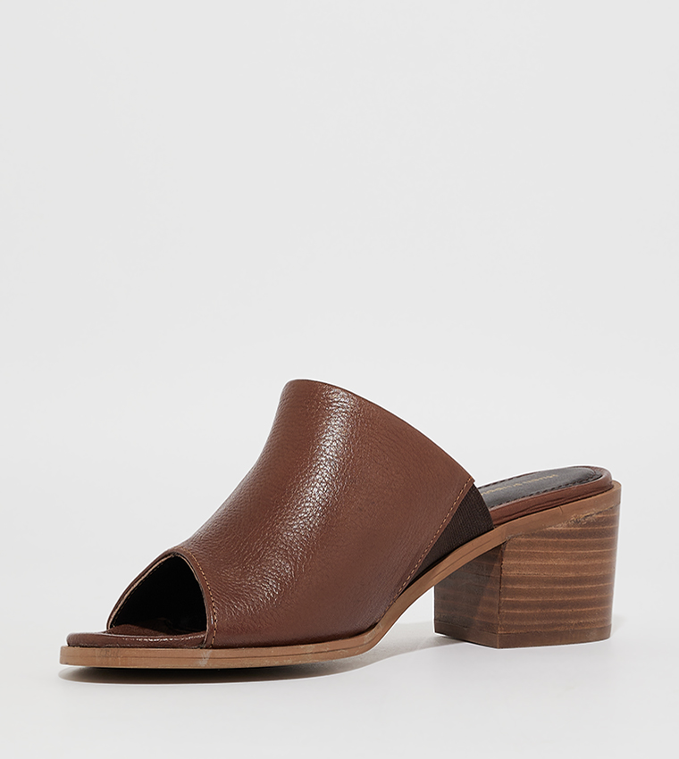 HELEN Textured Block Heel Sandals