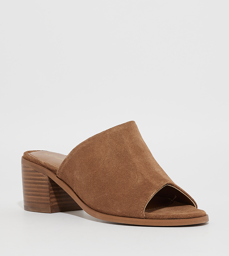 HELEN Textured Block Heel Sandals