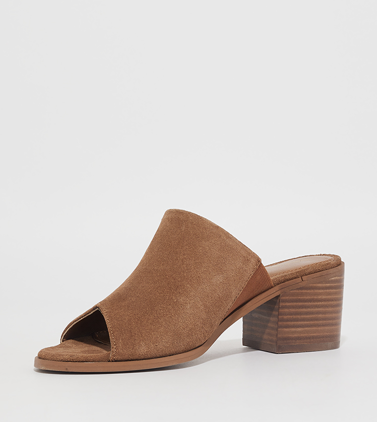 HELEN Textured Block Heel Sandals