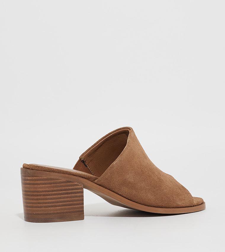 HELEN Textured Block Heel Sandals