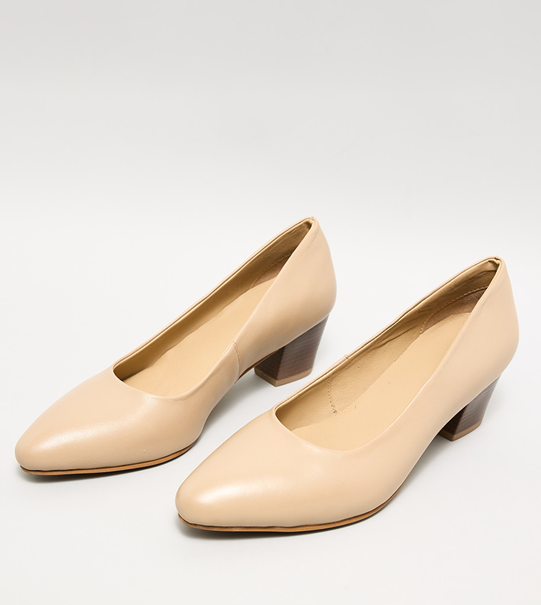 Textured Pointed Toe Pumps