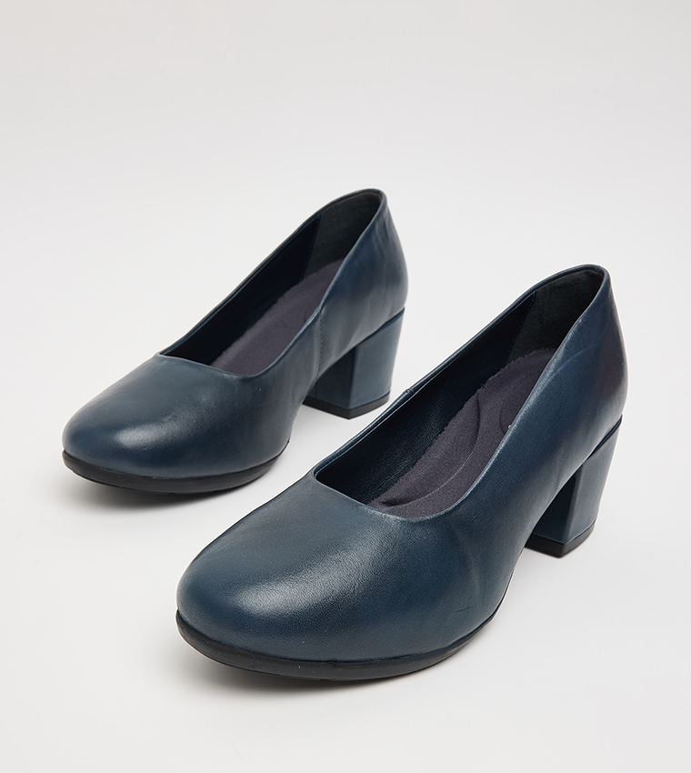 Solid Block Heel Pumps